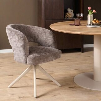 Starfurn Eetkamerstoel Demi | Clay | Poot Sand | Met armleuning