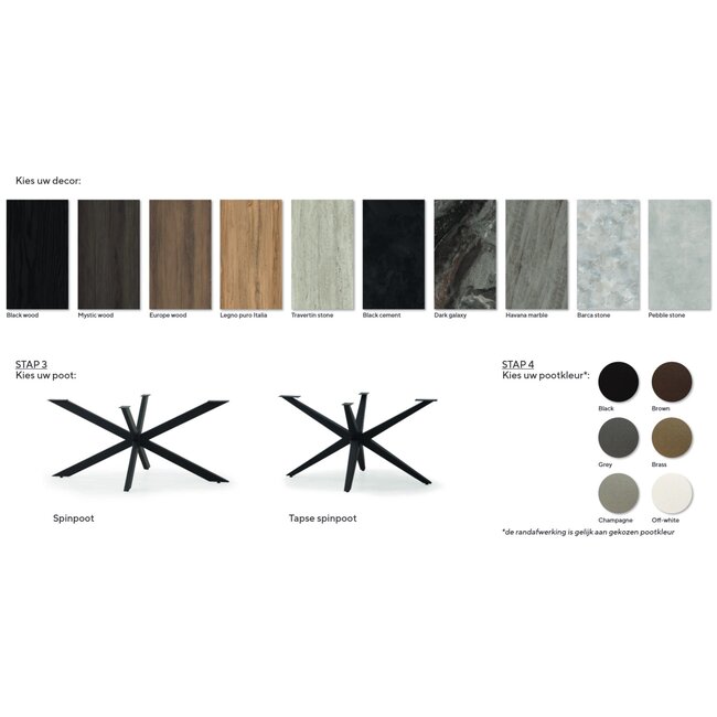 Nijwie Eettafel Desdemona Deens Ovaal 180 x 103 cm - Diverse kleuren