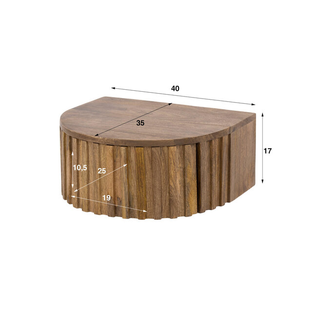 WoonStijl Nachtkastje Ridge zwevend 1 lade mango zand