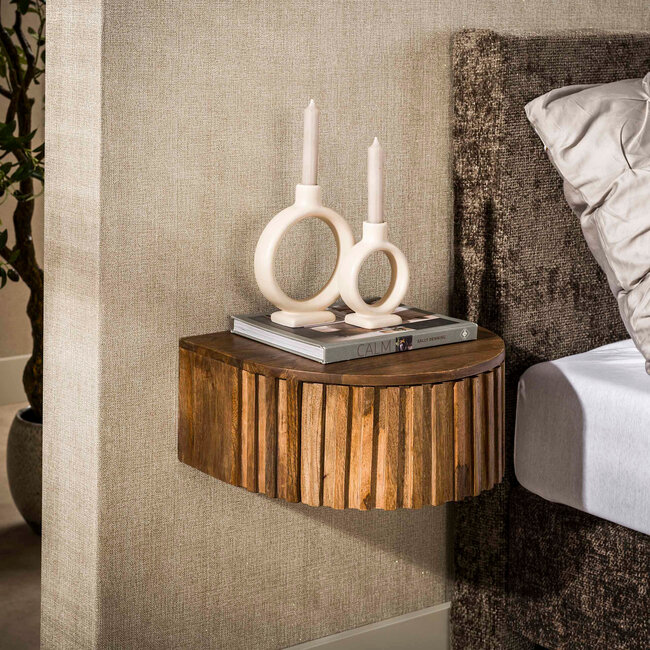 WoonStijl Nachtkastje Ridge zwevend 1 lade mango zand