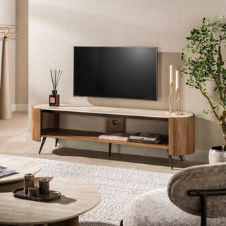 WoonStijl TV-meubel Arcus 180cm Keramiek travertin