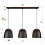 WoonStijl Hanglamp Nova 3-lichts Smoked bruin