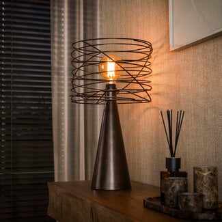 WoonStijl Tafellamp Curl 1-lichts  Urban bruin