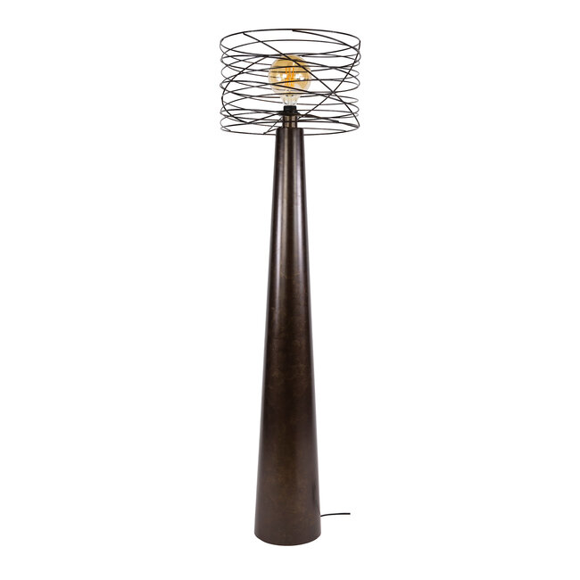 WoonStijl Vloerlamp Curl 1-lichts Urban bruin