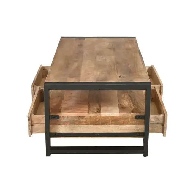 Benoa Salontafel Industrial mango met 4 Laden 120