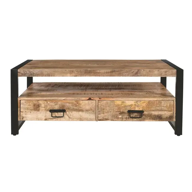 Benoa Salontafel Industrial mango met 4 Laden 120