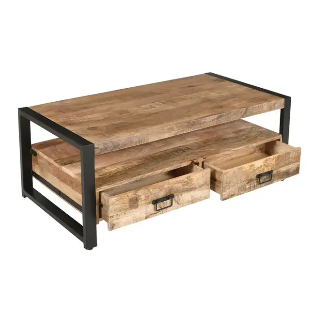 Benoa Salontafel Industrial mango met 4 Laden 120