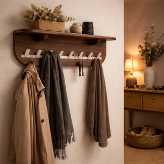 Nijwie Aruba kapstok 60 met hoedenplank en 7 haken - Welcome Home Collection