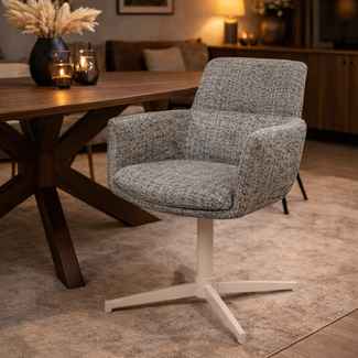 Nijwie Eetkamerstoel William - draaipoot 360 - Groen 356