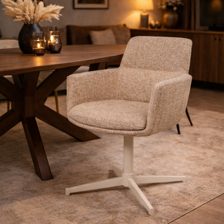 Nijwie Eetkamerstoel William - draaipoot 360 - Hazel 170