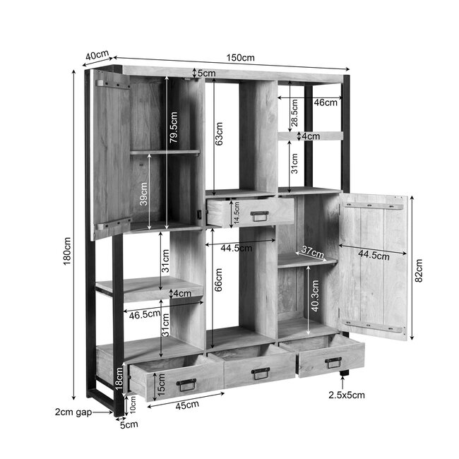 Starfurn Vakkenkast Britt | 150 cm