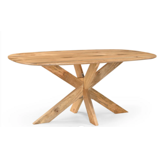 Benoa Eettafel Deens Ovaal Runa met Houten Onderstel 200