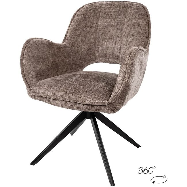 Nijwie Eetkamerstoel Alicia - draaipoot 360 graden - 2 kleuren