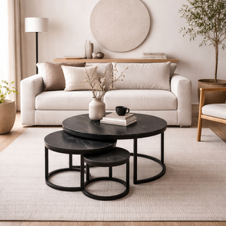 Nijwie Salontafel set van 3 met marmer blad