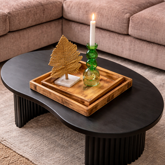 Nijwie Salontafel Firenze - boonvormig  - 125 cm - Zwart