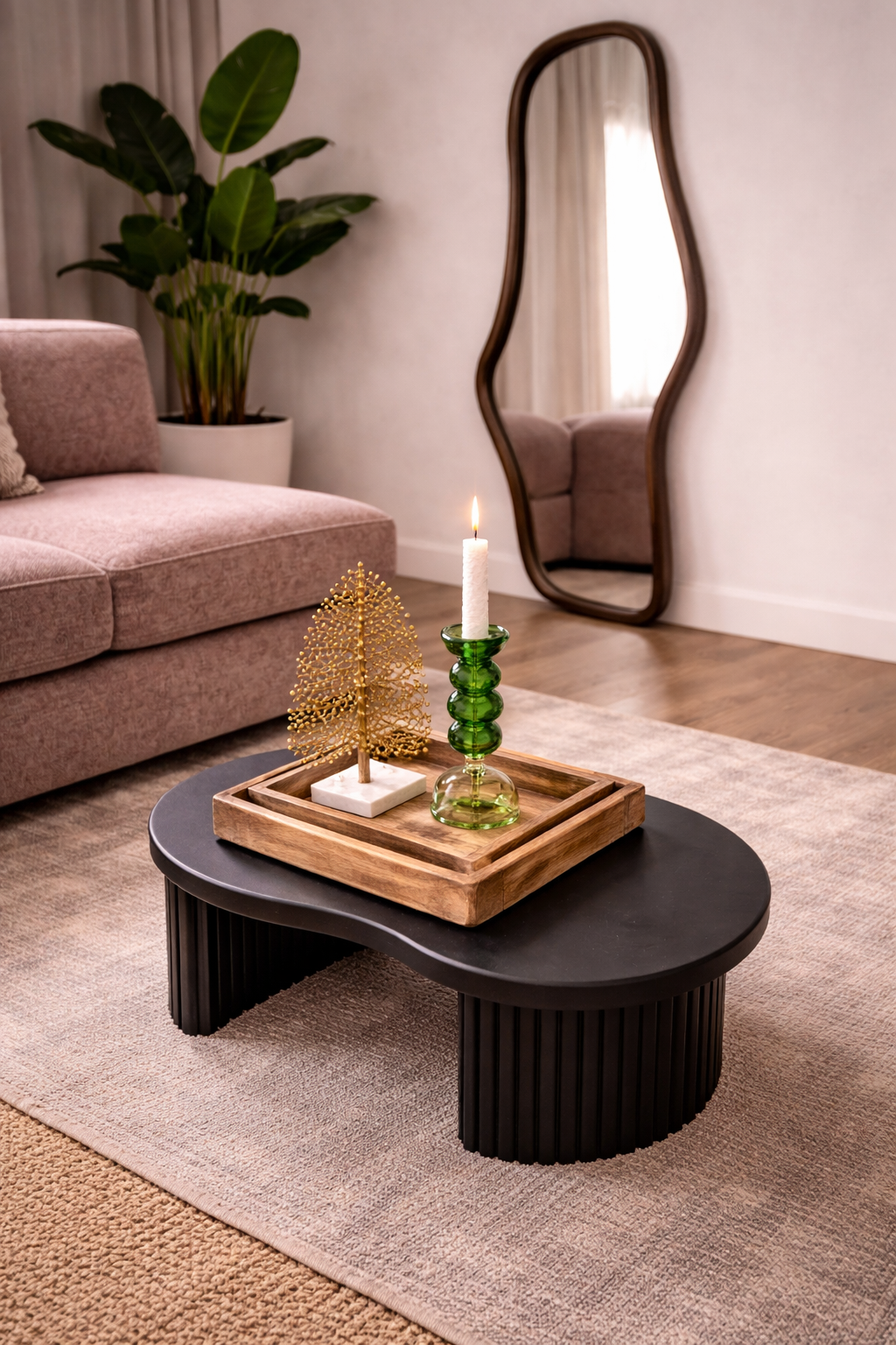 Moderne tv-standaard - 180 cm - walnoot en zwart - melamine