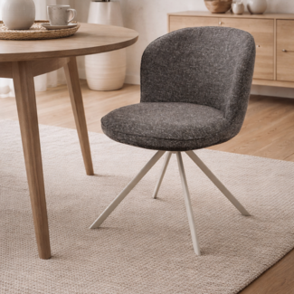 Nijwie Eetkamerstoel Kate - draaipoot 360 - Present  Dark Brown 456