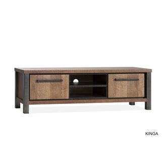 WoonMax Kinga Tv kast 170 2 dr/2 open vak Lamulux Old Teak
