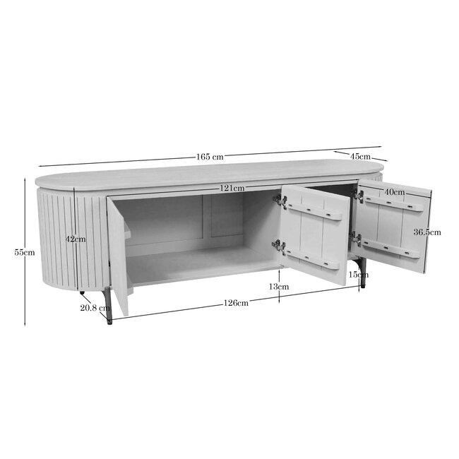 Starfurn Tv meubel Solana Zand Mangohout 165 cm