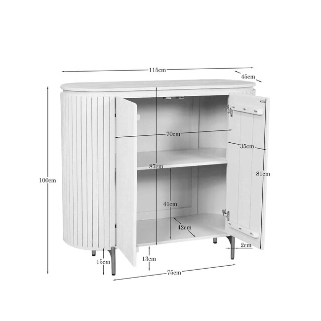 Starfurn Kabinet kast Solana Zand Mangohout 115 cm