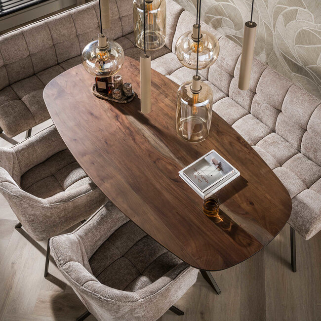 WoonStijl Eetkamertafel 180 Arhus solid bruin