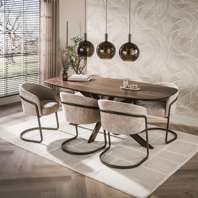 WoonStijl Eetkamertafel 215 Arhus solid bruin