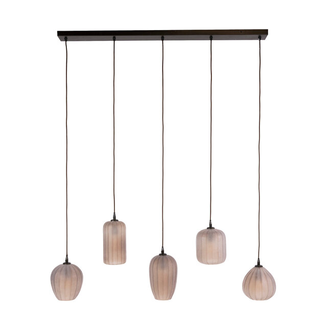WoonStijl Hanglamp Altura 5-lichts Sienna bruin-frosted