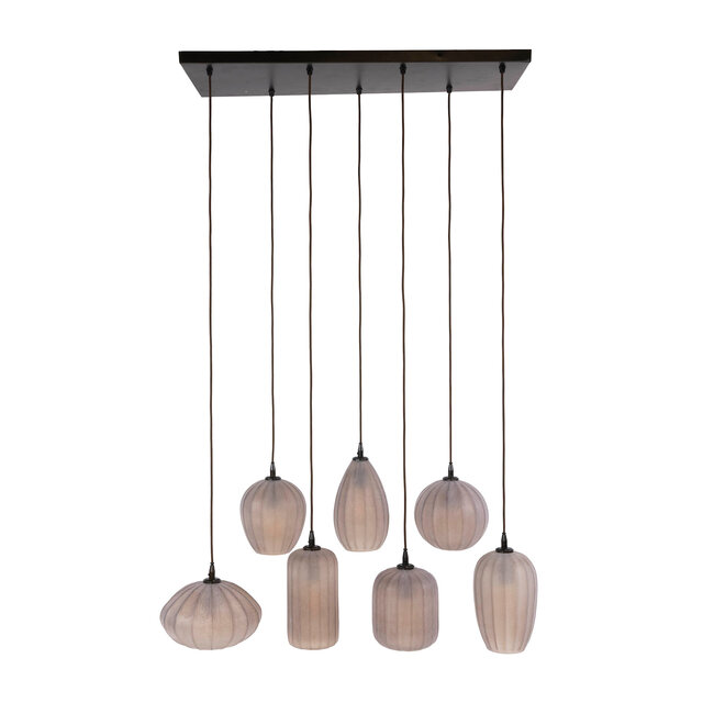 WoonStijl Hanglamp Altura 4+3-lichts Sienna bruin-frosted
