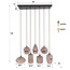 WoonStijl Hanglamp Altura 4+3-lichts Sienna bruin-frosted