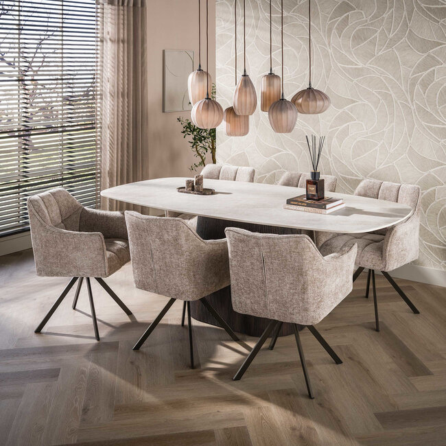 WoonStijl Hanglamp Altura 4+3-lichts Sienna bruin-frosted