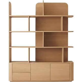 Nijwie Rovaniemi wandkast 140 met 2 deuren en 2 lades, Naturel eiken