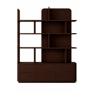 Nijwie Rovaniemi wandkast 140 met 2 deuren en 2 lades, Dark Chocolate