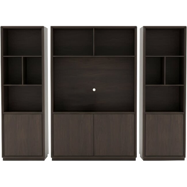 Nijwie Oulu TV-kast 150 met 2 deuren en 3 open vakken, Dark Chocolate