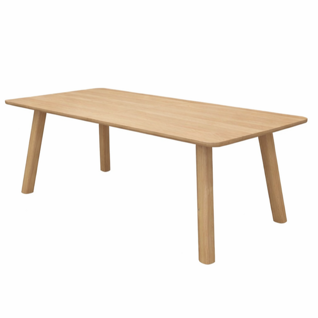 Nijwie Salo eetkamertafel 200, langwerpig met ronde hoeken, Naturel eiken