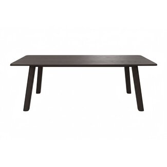 Nijwie Salo eetkamertafel 160, langwerpig met ronde hoeken, Zwart eiken