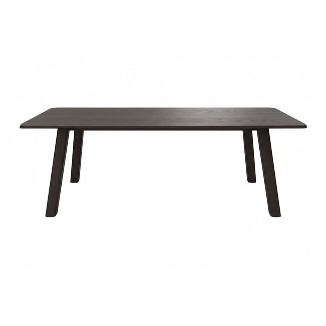 Nijwie Salo eetkamertafel 180, langwerpig met ronde hoeken, Zwart eiken