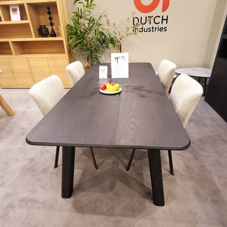 Nijwie Salo eetkamertafel 160, langwerpig met ronde hoeken, Dark chocolate eiken