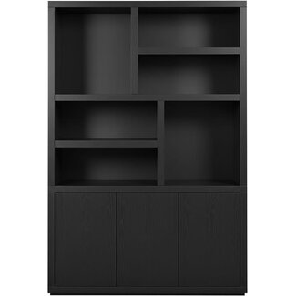 Nijwie Boekenkast Tampere 160 cm Zwart eiken