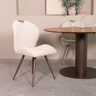 Label51 Eetkamerstoel Silly - Naturel Royal Boucle | Brons Metaal