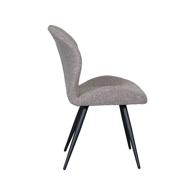 Label51 Eetkamerstoel Silly | Mushroom Royal Boucle | Zwart Metaal