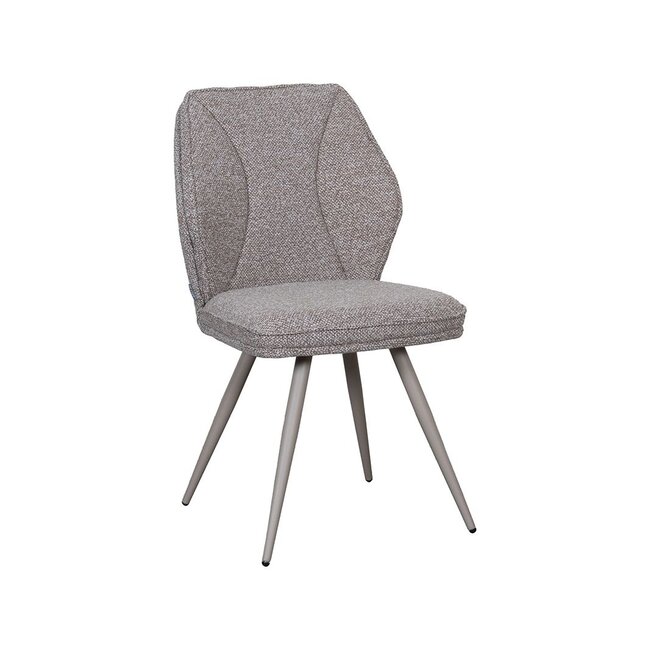 Label51 Eetkamerstoel Silvain | Mushroom Royal Boucle | Taupe Metaal