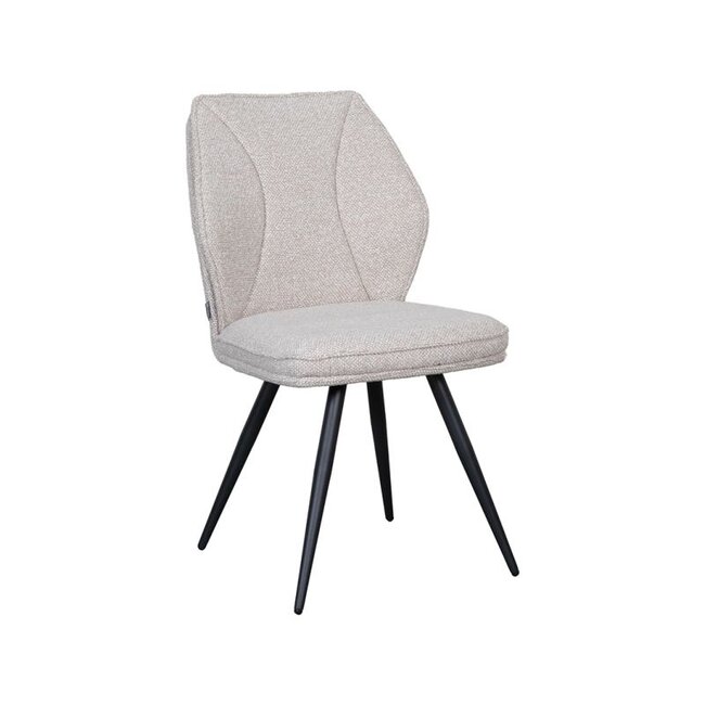 Label51 Eetkamerstoel Silvain | Naturel Royal Boucle | Zwart Metaal