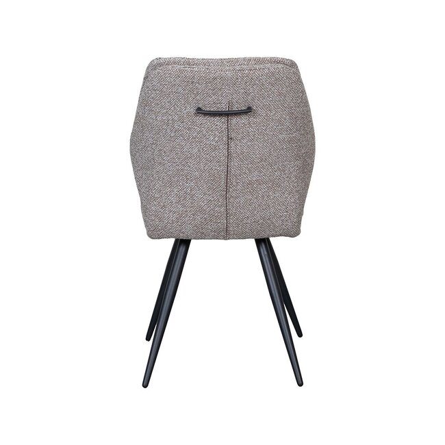 Label51 Eetkamerstoel Silvain | Mushroom Royal Boucle | Zwart Metaal