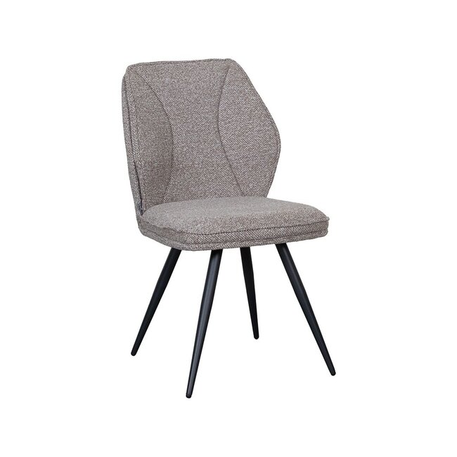 Label51 Eetkamerstoel Silvain | Mushroom Royal Boucle | Zwart Metaal