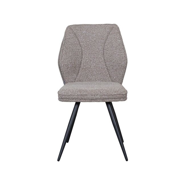 Label51 Eetkamerstoel Silvain | Mushroom Royal Boucle | Zwart Metaal