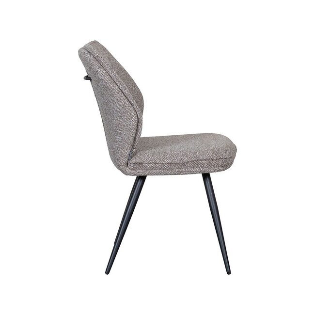 Label51 Eetkamerstoel Silvain | Mushroom Royal Boucle | Zwart Metaal