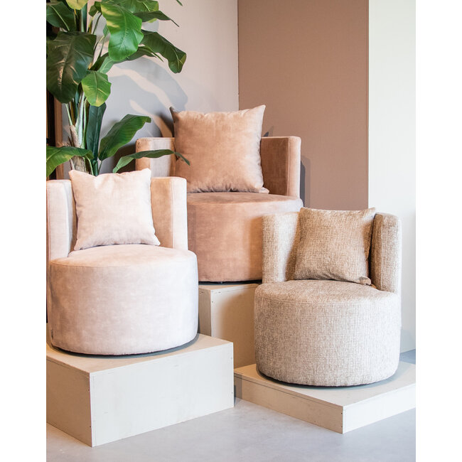 Label51 LABEL51 Fauteuil Evy - Naturel - Velours - 65 cm