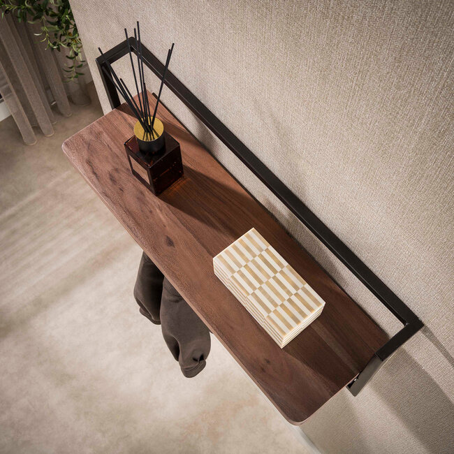 WoonStijl Kapstok Air Solid 6 haken acacia bruin