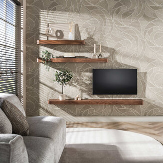 WoonStijl Wandplank Carve 150 cm acacia bruin