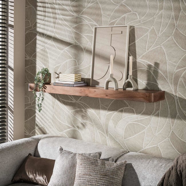 WoonStijl Wandplank Carve 150 cm acacia bruin